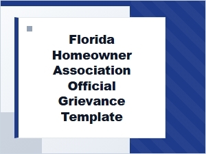 Florida Hoa Grievance Form Template