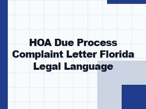 Florida Hoa Due Process Complaint Letter