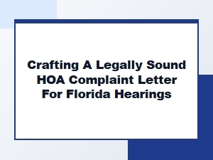 Crafting Hoa Complaint Letters for Florida Hearings