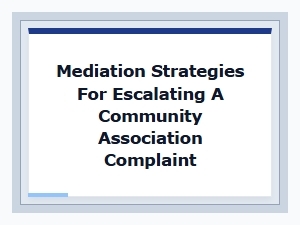 Resolving Association Complaints Through Mediation