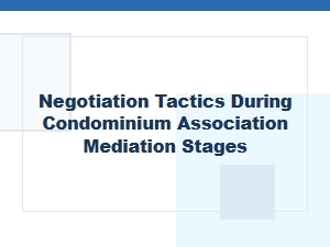 Negotiation Tactics in Condo Association Mediation