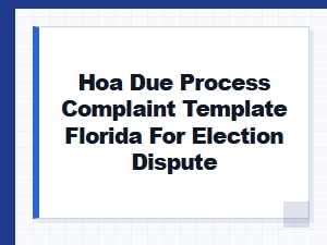Official Complaint for Florida Hoa Election Dispute